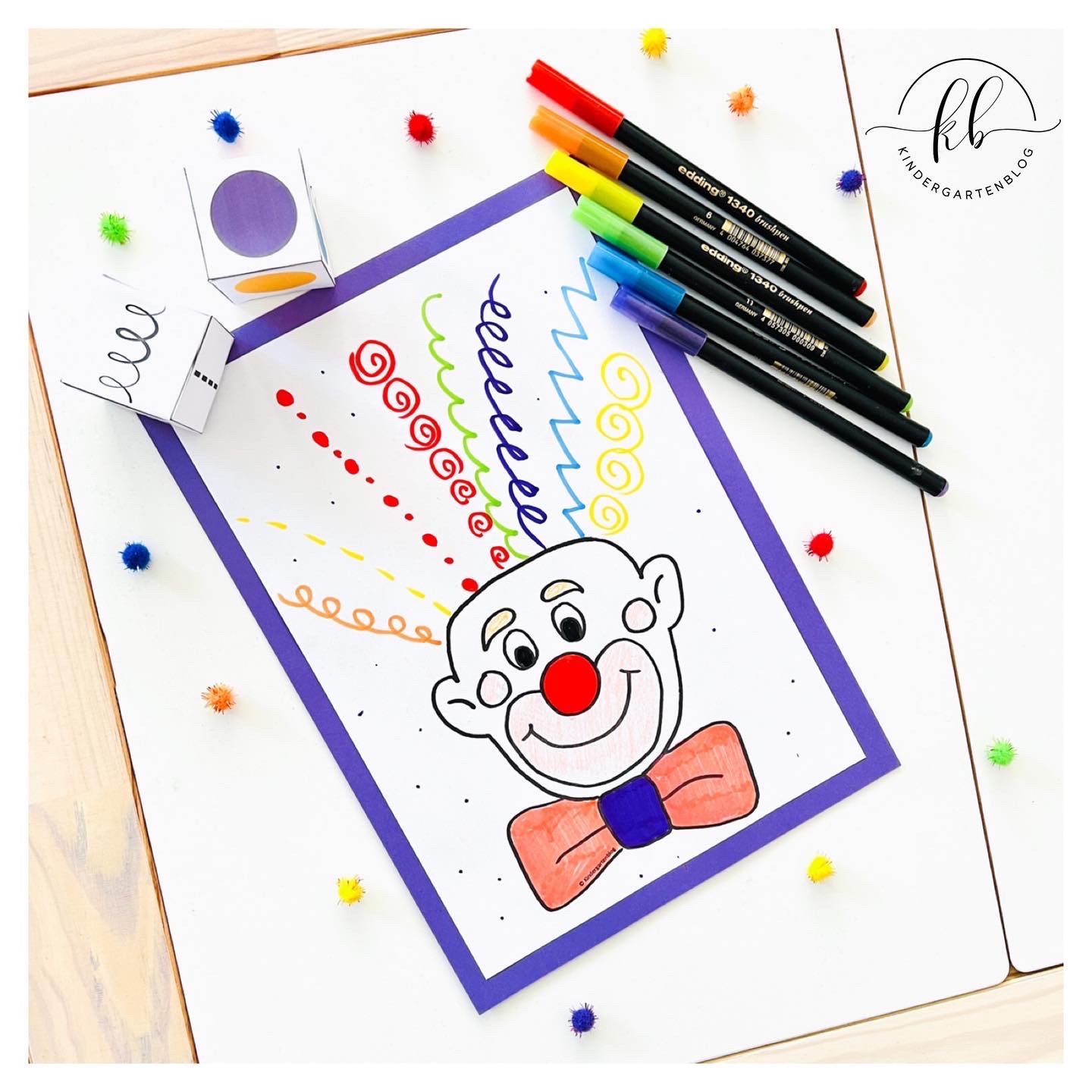 Schwungübung Clown - Kindergartenblog